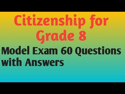 Citizenship for Grade 8 Model exam Questions with their Answers