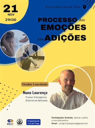 FRAP Algarve | Webinar: “Processo das Emoções nas Adições e o Papel da Família e da Escola” - Mais Algarve