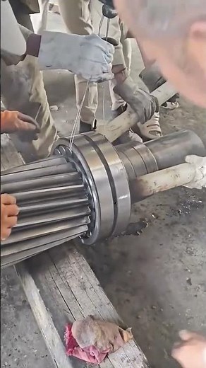 大型ベアリングの熱嵌め作業工程