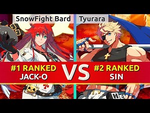 GGST ▰ SnowFight Bard (#1 Ranked Jack-O) vs Tyurara (#2 Ranked Sin). High Level Gameplay