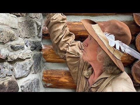 Chimney Stone Work, Finishing the Floor & Gardening | CABIN BUILD | PIONEER | STONE MASON