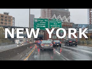 New York City Rain Day Drive - Brooklyn & Queens in 4K