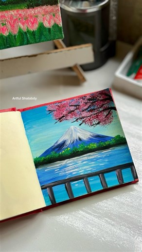 Spring season scenery😱✨#shortsfeed #shorts #painting #viralvideo #yrshorts #viral #fyp #voiceover