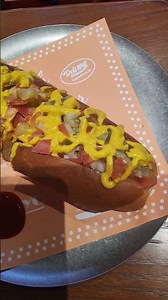 Chicago Style Hotdog NYC Deli, i do not like because too many pickles and mustard