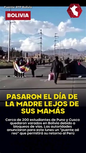 SIN ALIMENTOS Y PREOCUPADOS | Un total de 207 estudiantes de Puno, Cusco y Arequipa esperan con ansias su retorno al Perú, luego de permanecer varados varios días en Bolivia debido al bloqueo de vías por protestas contra la gestión del presidente Rodrigo Paz. Los escolares expresaron su tristeza por no haber podido pasar el Día de la Madre junto a sus familias, además de la preocupación que atraviesan sus padres por la situación. Ante ello, el Ministerio de Relaciones Exteriores de Bolivia anunc
