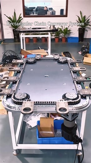 KNK Technology on Instagram: "The system utilizes a combination of hardened steel chain links and precision guide rails to achieve a repetitive positioning accuracy of ±0.02 mm, ensuring precise stopping of the carrier at each workstation without the need for external sensors. ✨ Product Features 🔹 Rigid rectangular chain structure, strong resistance to torsion and off-center loading 🔹 Mechanical positive positioning, no slippage, no calibration required 🔹 Supports heavy loads (10–20 kg/carrie