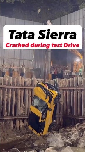 Tata Sierra crashed during test drive #tatasierra #viral #trending #accident #caraccident #ytshorts