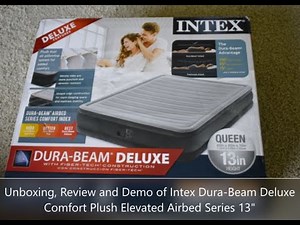 Intex Dura-Beam Deluxe Comfort Plush Elevated Airbed Series unboxing review and demo