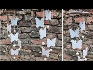 How to make butterfly wind chimes. Easy butterfly wind chimes. Butterfly wall hanging. DIY DECOR .