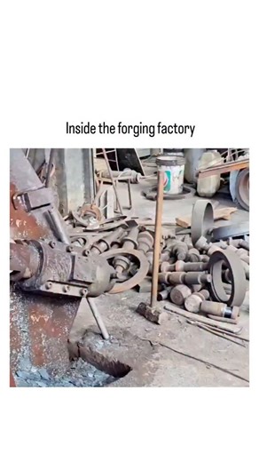 trendpluse_offical on Instagram: "The video captures the hot forging of steel brake rotors in an industrial factory, where metal discs heated to about 1,200°C are pressed into shape using hydraulic hammers, a process that aligns the metal's grain structure for superior strength compared to casting, as supported by materials science research from the ASM International handbook. Posted on December 15, 2025, by @bangetsih__ —a curator of viral internet clips focusing on mesmerizing everyday phenome