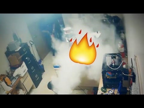 DRONE BATTERY EXPLODES INTO FLAMES