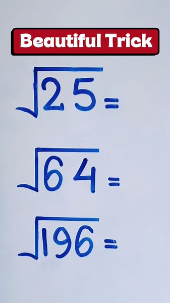 Title:Beautiful Square Root Hack! 🧠 #maths #mathstricks #mathematics #education #viral #squareroot