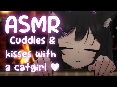 [ASMR] Catgirl gives meows, nya's & kisses ♥ scratching, tapping, purring & kisses and more!~