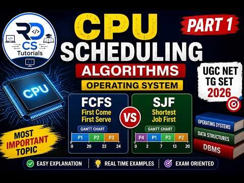 CPU Scheduling Algorithms Part 1 | FCFS & SJF Scheduling | Operating System | UGC NET |TG SET