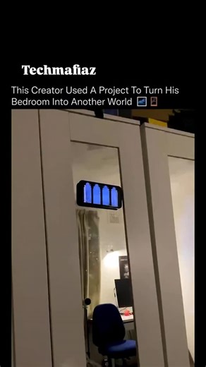 Technology Mafia on Instagram: "This looks like a portal opening in your wall, but it's actually a projection system transforming an ordinary room into a living environment. The setup uses a high-resolution ultra-short-throw projector mapped precisely to architectural features like arches, windows, and wall edges. Instead of projecting onto a flat screen, the visuals are calibrated to the room itself, which creates depth, parallax, and the illusion of real space beyond the walls. What makes it f