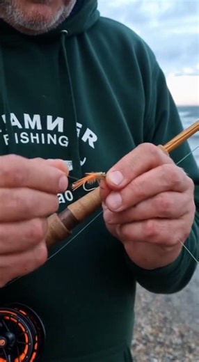 Fly Fishing Denmark Sea Trout Ocean Shrimp Pattern Fish On-Shore Beach Catch and Cook