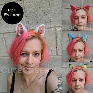Crochet Pattern, Crochet Cat Ears, Crochet Cat Ear Headband, Crochet Cat Headband, Crochet Cat Ears Pattern, Fox Ears Pattern, Crochet PDF - Etsy