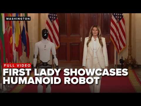 FULL VIDEO: Melania Trump showcases humanoid robot guest at children's technology summit