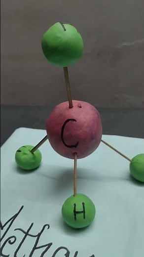 Methane (CH4) structure | Ball and stick model | 3d model | #studies #chemistry #project #trending
