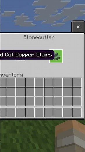 How to Make Weathered Cut Copper Stairs With a Stone Cutter in Minecraft #Shorts