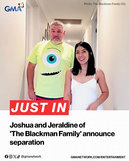 Dextra Jessa Blasco on Instagram: "Jeraldine and Josh Blackman, of the internet-famous Blackman family, have separated. Jeraldine made the tearful announcement on Instagram Friday, saying they remain friends and will co-parent their kids Jette and Nimo. advertisement "I have been trying to find the right time, when I'm gonna get the courage for me to post this one online," she tearfully admitted in the video. "Josh and I have separated. We're good friends. I just know that he is a good person an