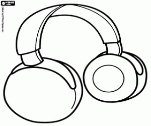 Wireless HiFi headphones coloring page printable game