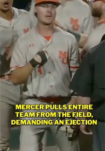 Samford outfielder Michael Gupton was ejected shortly after the umpires reviewed the play.