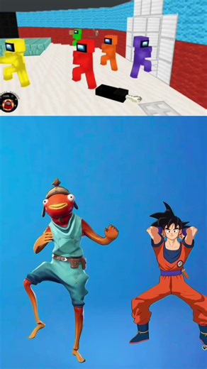 Among Us dance animation in Minecraft and Fortnite dance #funny #gaming