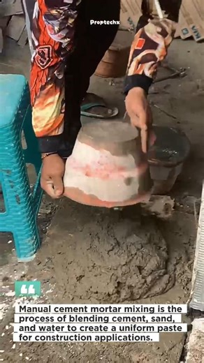Manual Cement Mortar Mixing Process Explained #construction #masonry #shorts