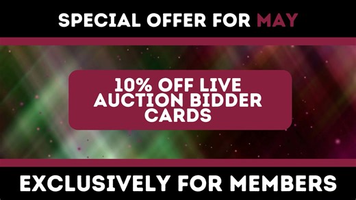 🔥Be the winning bidder every time with our LIVE AUCTION BIDDER CARDS🔥 Get 10% OFF your bidder card purchase for the month of May! Don't miss out on this special offer exclusively for our valued members. Upgrade your auction experience now! Hurry, this offer won't last long! Contact Cali today for your discount code. Auctioneers Association Management Team | Kansas Auctioneers Association