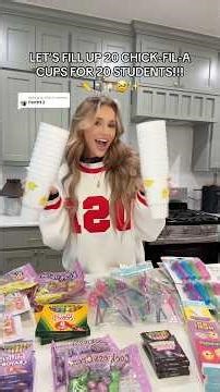 FILLING UP 20 CHICK-FIL-A CUPS!!!🫣🐔💌✨ #chickfila #giveback #helpingothers #positivity #love