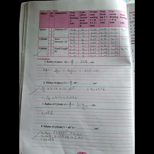 Class 11 # Physics practical Experiment No.1 Use of Vernier Callipers