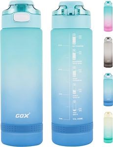 [Hot Item] 32oz Motivational Water Bottles with Times to Drink Leakproof BPA Free Water Jug with Time Marker for Fitness Gym Outdoor