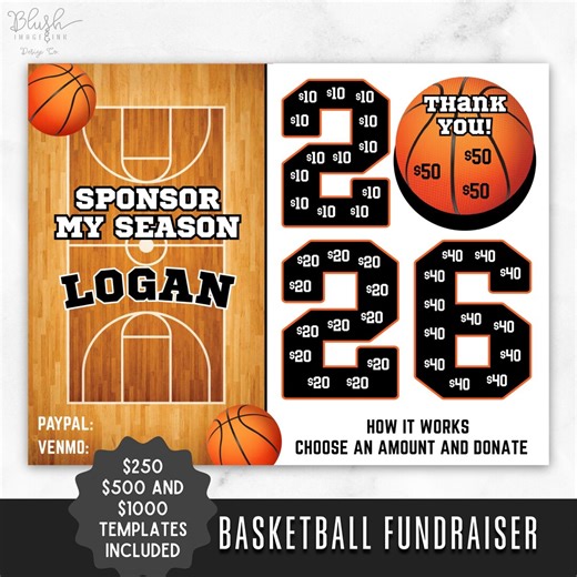 Basketball Calendar Fundraiser Template Editable Pick A Spot Fundraiser Sheet Clear the Board Fundraising Template Basketball Fundraising - Etsy
