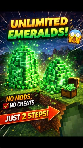 Unlimited Emeralds in Survival?! 😱 No Mods, No Cheats (2 Easy Steps!)#minecraft #trending #shorts