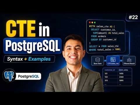 CTE in PostgreSQL Explained | WITH Clause, Syntax, Examples & Multi-Step CTE Query