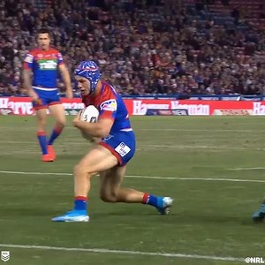 Nasty, nasty 🤮 Kalyn Ponga does the Tigers dirty! #NRLKnightsTigers | NRL