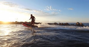 Lampuga adds clean battery swapping to speedier electric surfboards