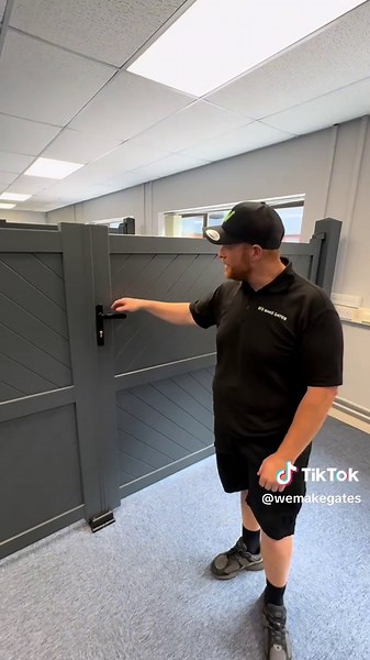 Our new light weight aluminium gates in the showroom. Made to measure totally maintenance free can be delivered anywhere in the uk Call us to order #aluminumgates #gates