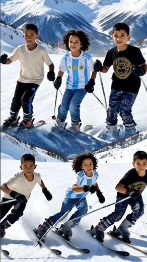 Kids Learning to Ski ⛷️ Snow Adventure in the Snowy Mountains | First Time Skiing Fun