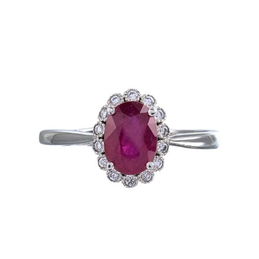 Charming Rhodium Plated Silver 925 Jewelry Natural Ruby Ring for Women Anniversary Gift