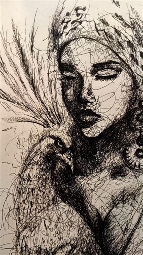 Simple pen portrait | Quick sketch in my sketchbook 🎨 #sketchbook #drawing #pinterest