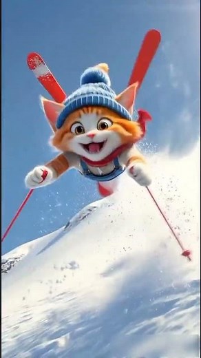 😹🎿 Snowy Mountain Adventure ❄️🐾 Orange Cat Meets a Snow Monster! | Funny Short Animation