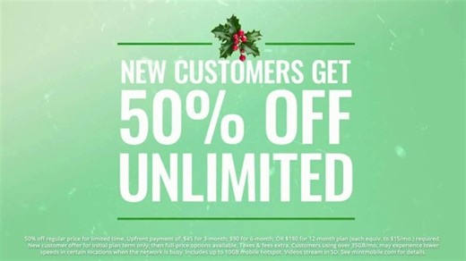 Mint Mobile TV Spot, 'Half-Off Holidays' Featuring Ryan Reynolds