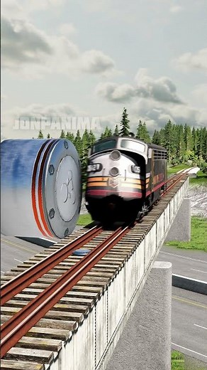 Trains vs Bollards 🚝 - BeamNG.drive