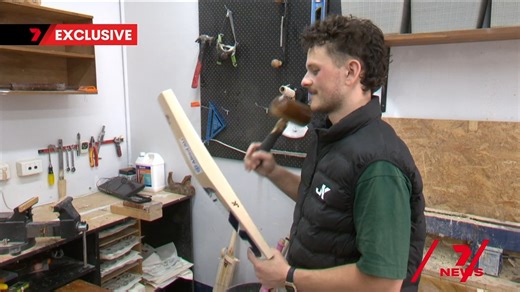 EXCLUSIVE: An Adelaide cricket bat-maker is doing his craft and the state proud with his locally made brand tipped to feature in the Ashes series. Starting humbly in his parents' shed, Jack Konnis has not one but two Australian cricketers ready to debut with his bats. | 7NEWS Adelaide