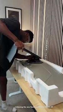 Unbox this new Samsung Odyssey G9 a 49 inch OLED monitor #desksetup #ultrawidemonitor #gamingmonitor