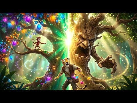 Brave Hero Magic Tree Monster Protects Monkey From Leopard | Tree Monster Vs | Monkey