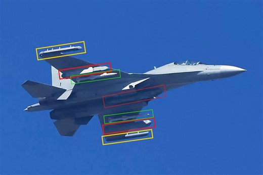 China’s J-16D Electronic Attack Jet Seen with Unusual Missile and Jamming Pod Loadout