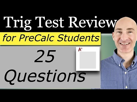 Trigonometry Test Review for PreCalculus Students (25 Questions)